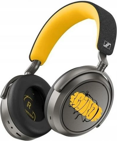 Kufje Sennheiser Momentum 4 Wireless, 80th Anniversary Edition, e zezë me të verdhë