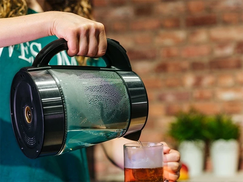 Çajnik elektrik Lafe Essential Glass, 1.7L, xham, argjendtë