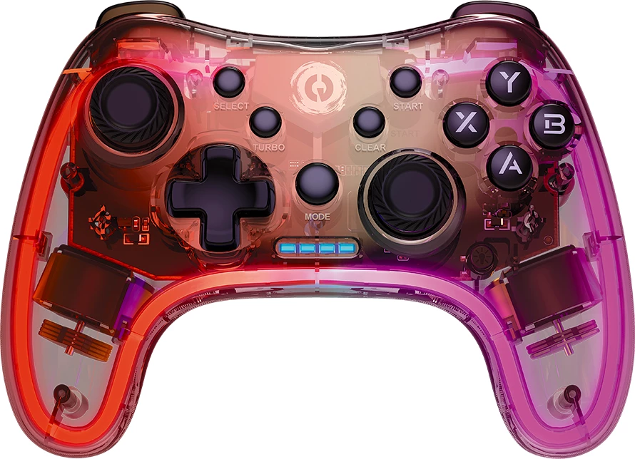 Gamepad CANYON Brighter GPW-04, wireless me dongle, 800 mAh, RGB, Crystal transparente