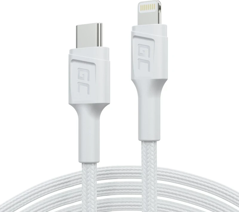 Kabëll Green Cell USB-C - Lightning, 1.0m, ngjyrë e bardhë