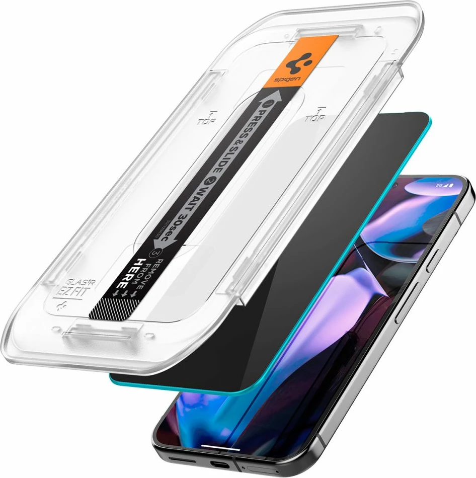 Xham mbrojtës Spigen Glas.TR EZ Fit Privacy për Google Pixel 9 Pro XL, 2 copë