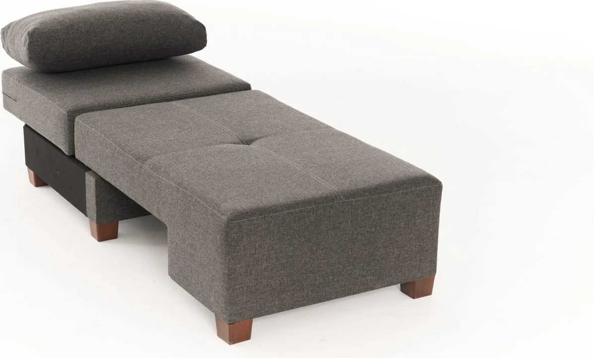 Krevat-sofa treshe, pëlhurë lino, ngjyrë antracit, Perenna