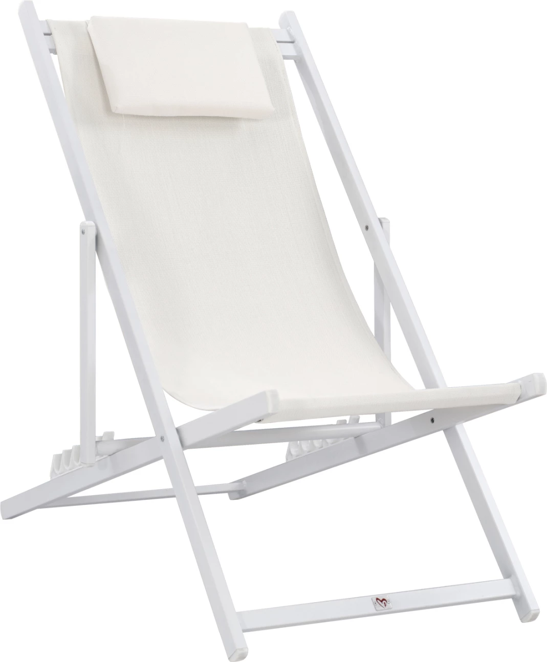 Karrige lounge profesionale KEA FH5076.04 alumini & textilene, ngjyrë e bardhë, 59,5x102,5x94H cm