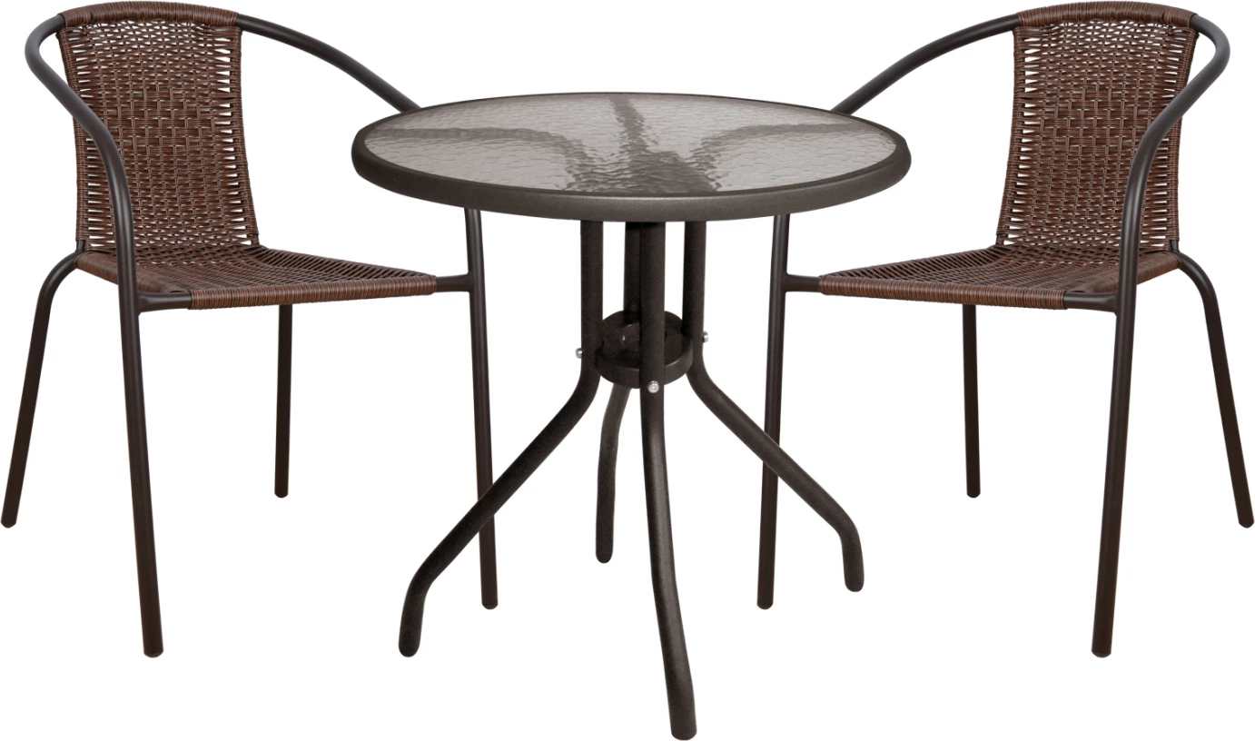 Set kopshti tavolinë & karrige FH5180.02, 3 pjesë, të kafta