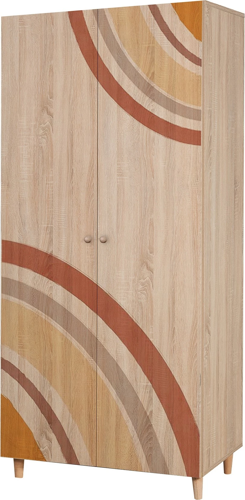 Dollap Lidya 2, ngjyrë sonomo, Skye Decor, 90x192x52 cm