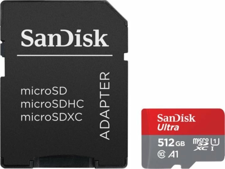 Kartelë memorie microSDXC SanDisk Ultra 512GB Class 10 UHS-I/U1 A1 me adapter (SDSQUAC-512G-GN6MA)