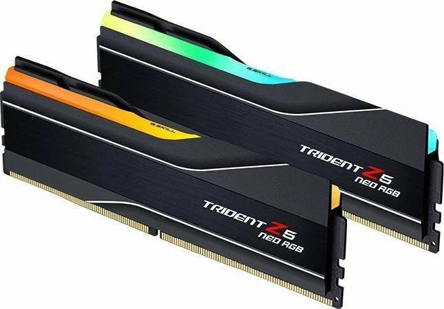 RAM Memorje G.Skill Trident Z5 Neo RGB F5-6000J2636H32GX2-TZ5NR DDR5 64GB (2x32GB) 6000MHz CL26 UDIMM, e zezë, set 2 copë