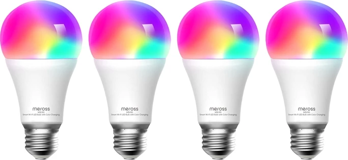 Set llamba të mençura LED Meross MSL120, WiFi, E27, RGBW, 4 copë