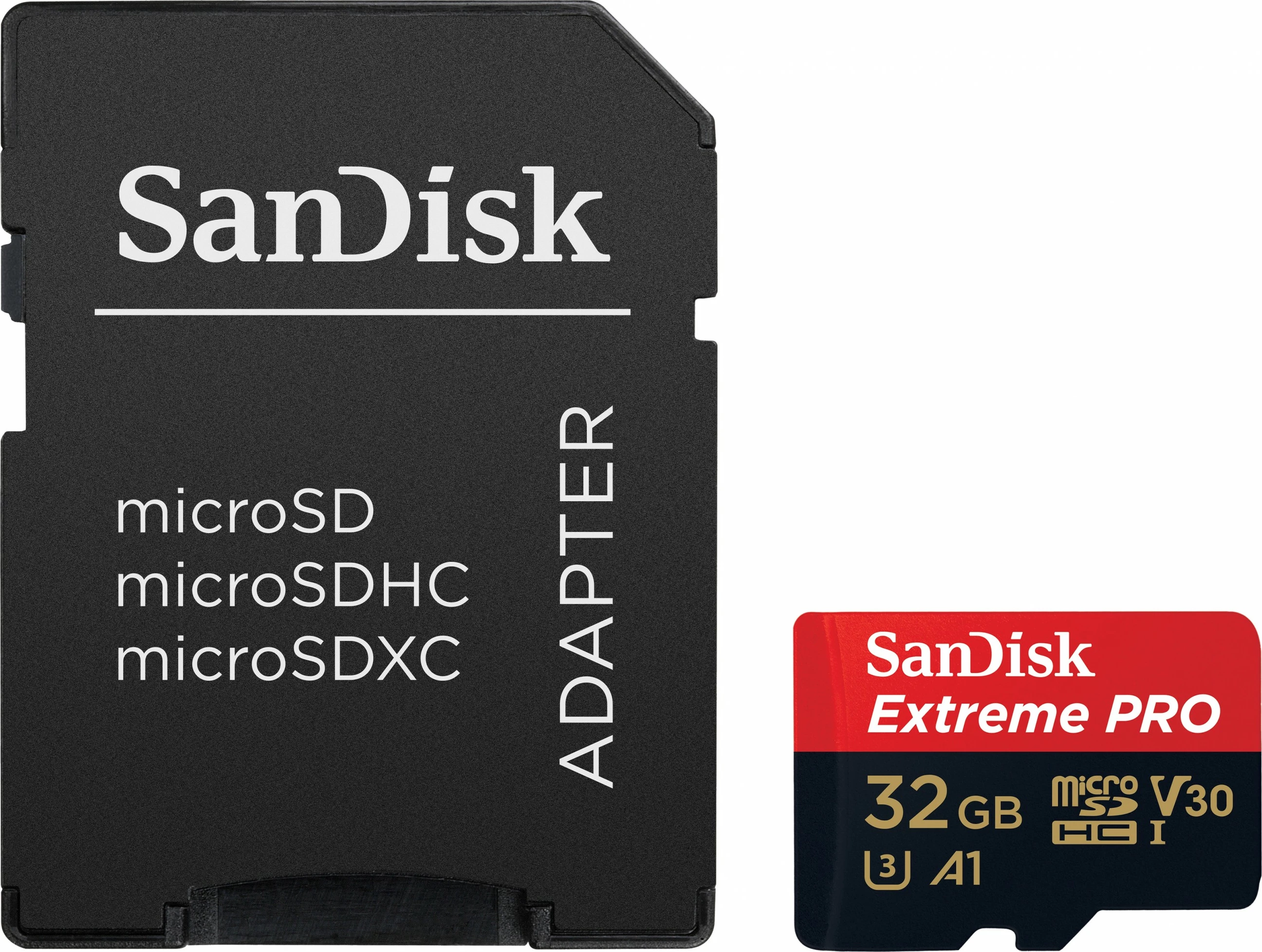 Kartelë memorie SanDisk Extreme Pro, 32 GB, MicroSDHC, Class 10, UHS-I, e zezë dhe e kuqe