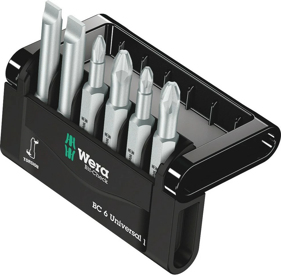 Set bitash Wera Bit-Check 6 copë, PH1 PH2 PZ1 PZ2 Slot, magnetik