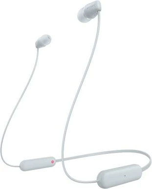 Kufje SONY WI-C100W, wireless, Bluetooth, 25 orë, të bardha