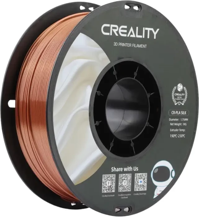 Filament PLA Creality CR-Silk, 1.75 mm, 1 kg, Bakër