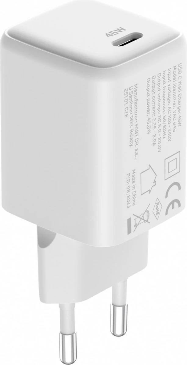 Karikues muri YENKEE YAC G45 VOLT, USB Type-C, 45W, Bardhë