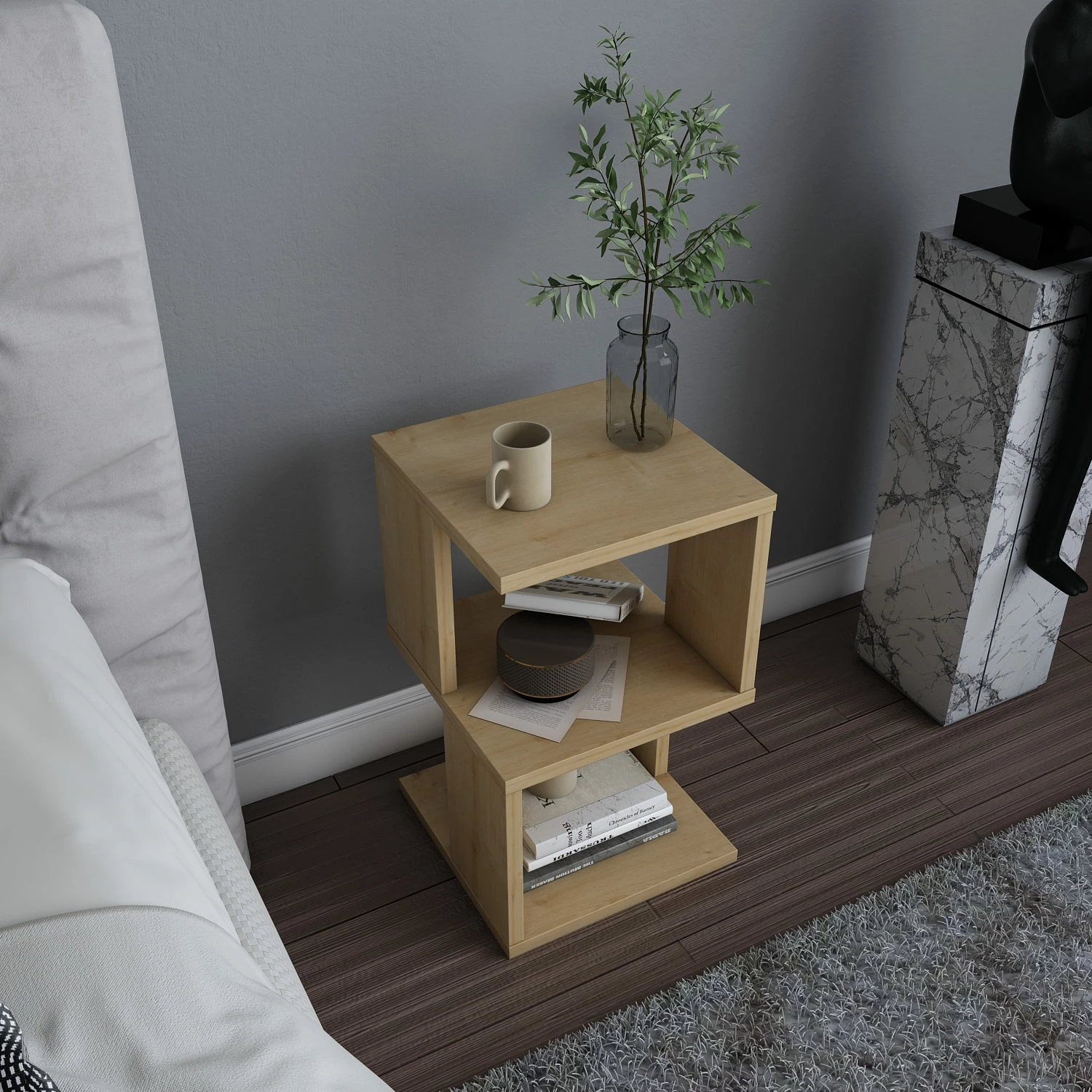 Komodinë Hanah Home, Carter, ngjyrë lisi