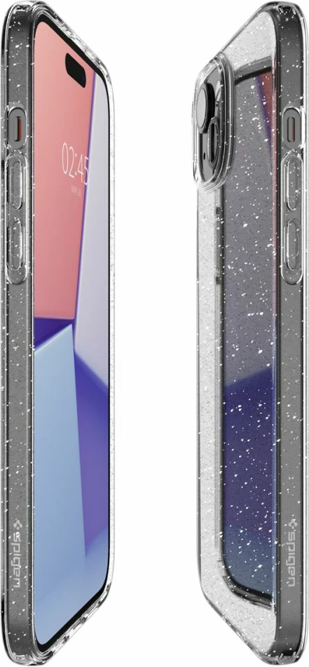 Mbështjellës Spigen Liquid Crystal Glitter për iPhone 15 Plus, Transparent me shkëlqim