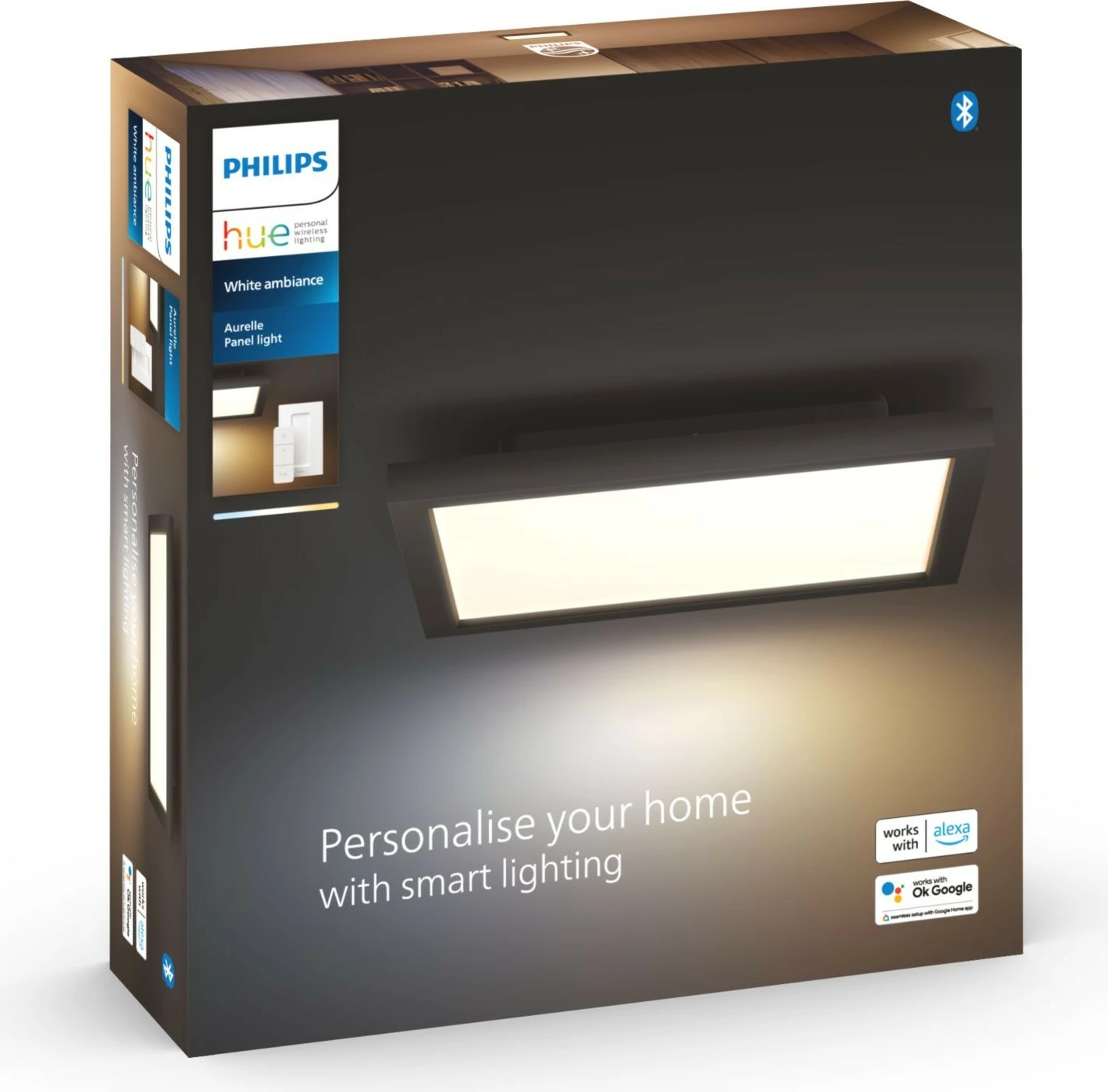 Panel ndriçimi smart Philips Hue White Ambiance Aurelle 30x30, i zi