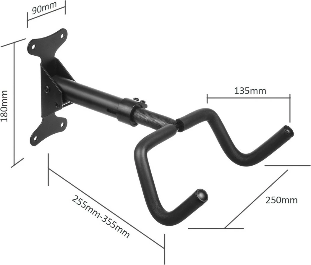 Mbajtëse muri për biçikletë Maclean MC-431, çelik, ngarkesë maksimale 30kg, e zezë