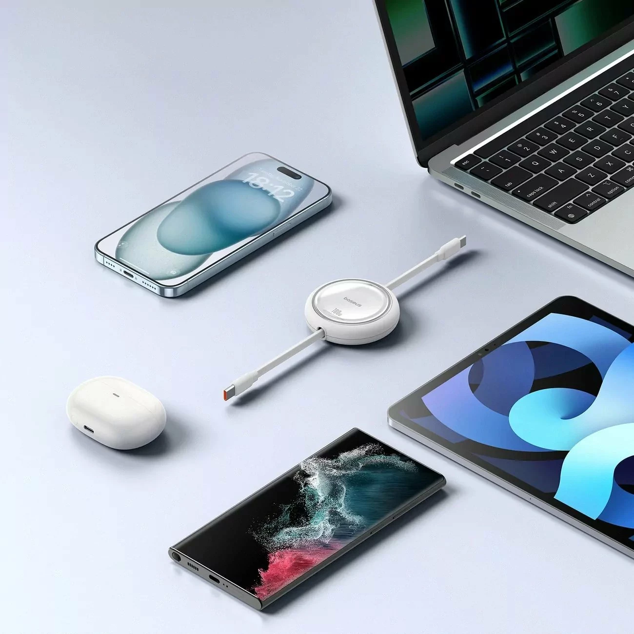Kabllo USB-C në USB-C Baseus Free2Draw Mini P10364500211-00 1 m 100W, e bardhë