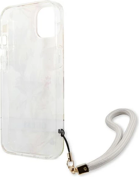 Mbështjellës Guess GUHCP13SHFLSU për iPhone 13 mini 5.4", Flower Strap, vjollcë