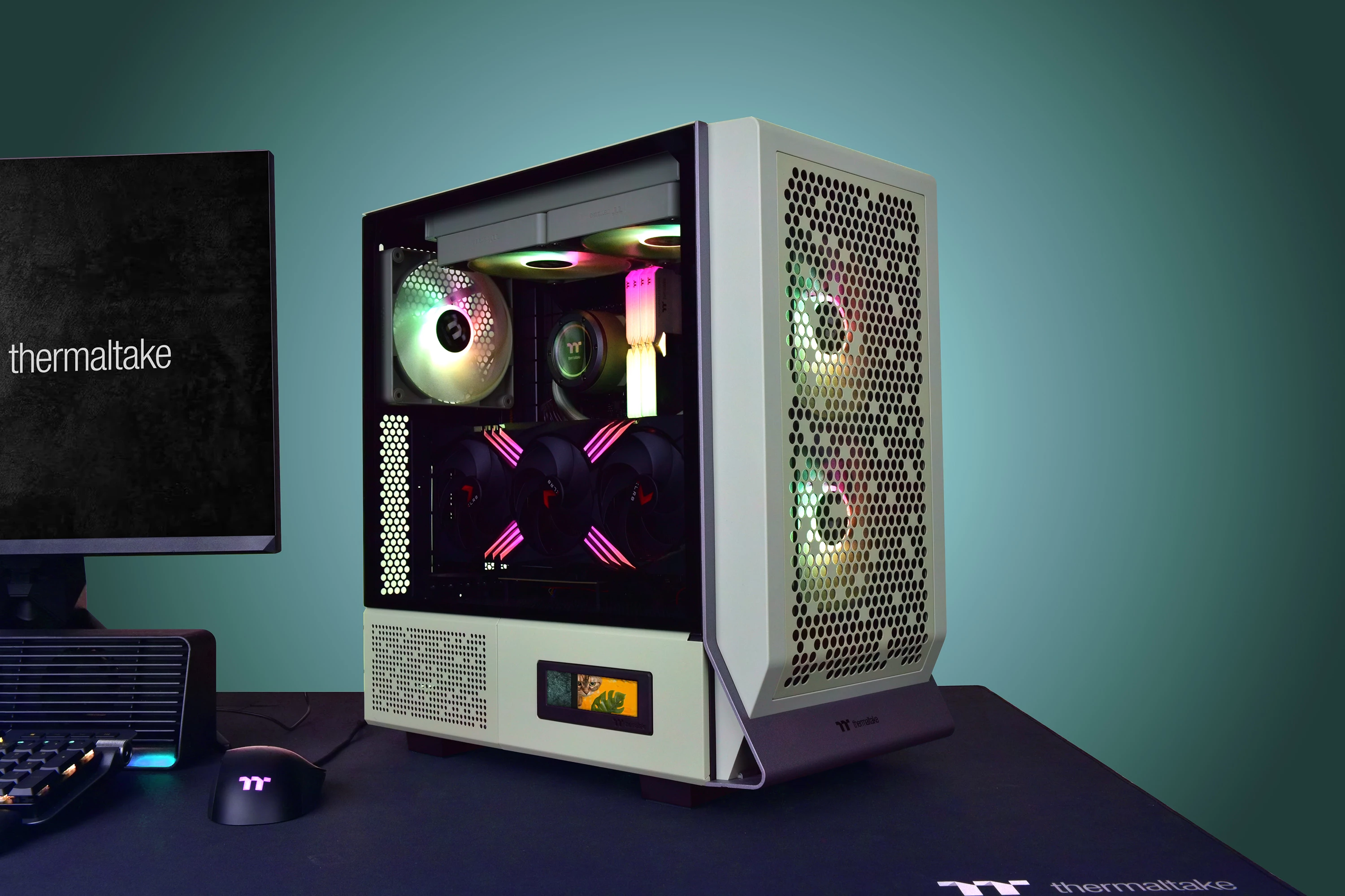 Kasë Thermaltake Ceres 300 TG ARGB, Midi Tower, Matcha Green