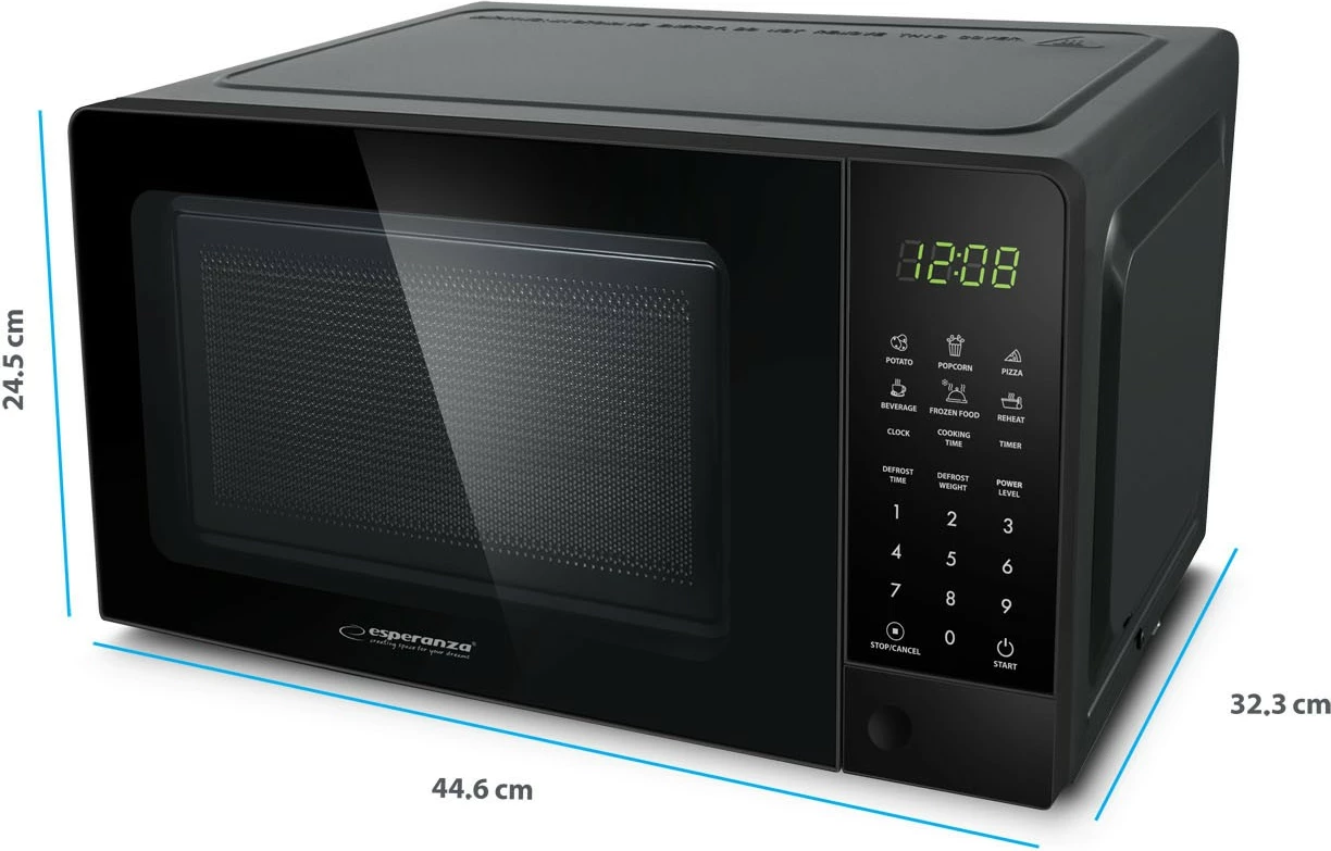 Furrë mikrovale Esperanza Horneado, 20L, 700W, e zezë