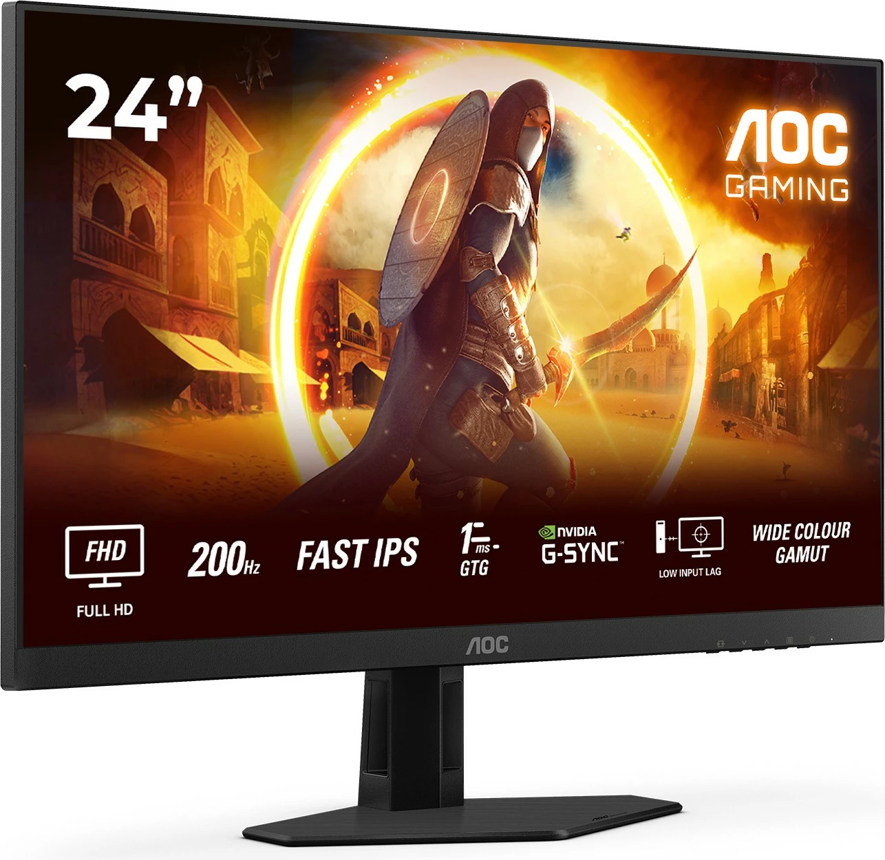 Monitor gaming AOC Q24G4RE 23.8 inç, IPS, QHD, 180Hz, e zezë-kuqe