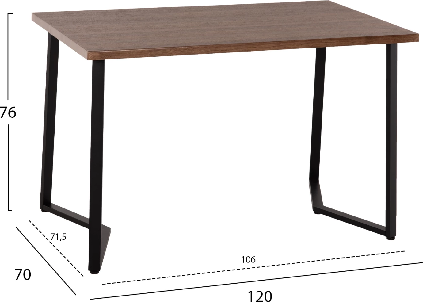Tavolinë me karrige JAY 5 copë, FH9529.02, ngjyrë arre, karrige me pëlhurë bezhë, 120x70x76H cm
