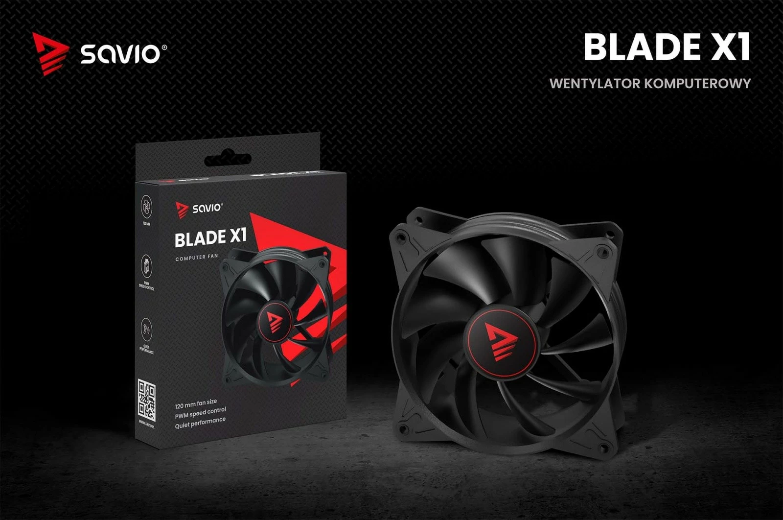 Ventilator kase Savio BLADE X1, 120mm, 4-pin PWM, i zi