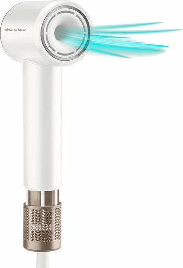 Tharëse flokësh UFESA Pro Ionic-Air 60305935, 1600 W, jonike, 2 shpejtësi/2 temperatura + ajër i ftohtë, e bardhë, set me koncentrator + difuzor + çantë