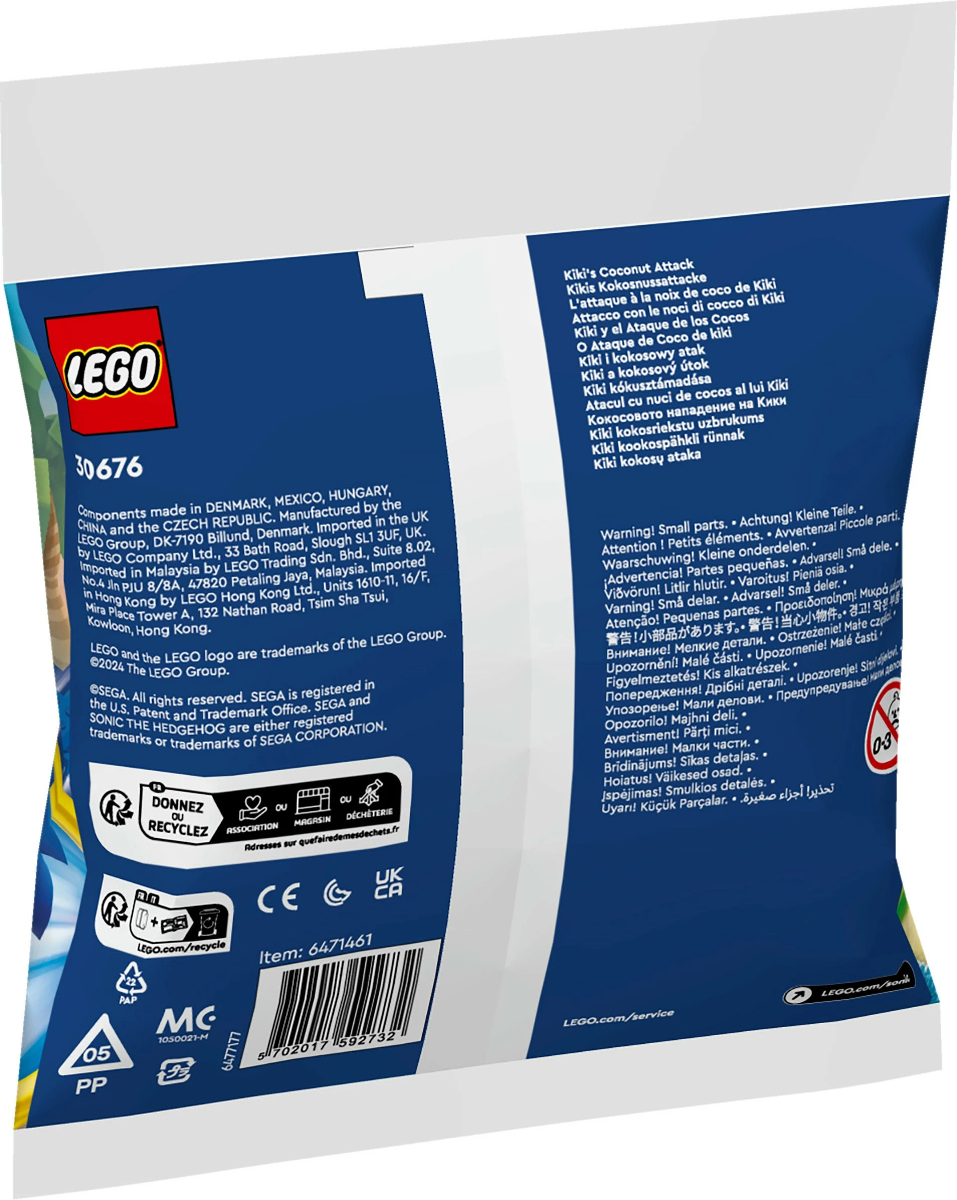 Set ndërtimi LEGO Sonic the Hedgehog 30676 Kikis Kokosnussattacke, multingjyrësh
