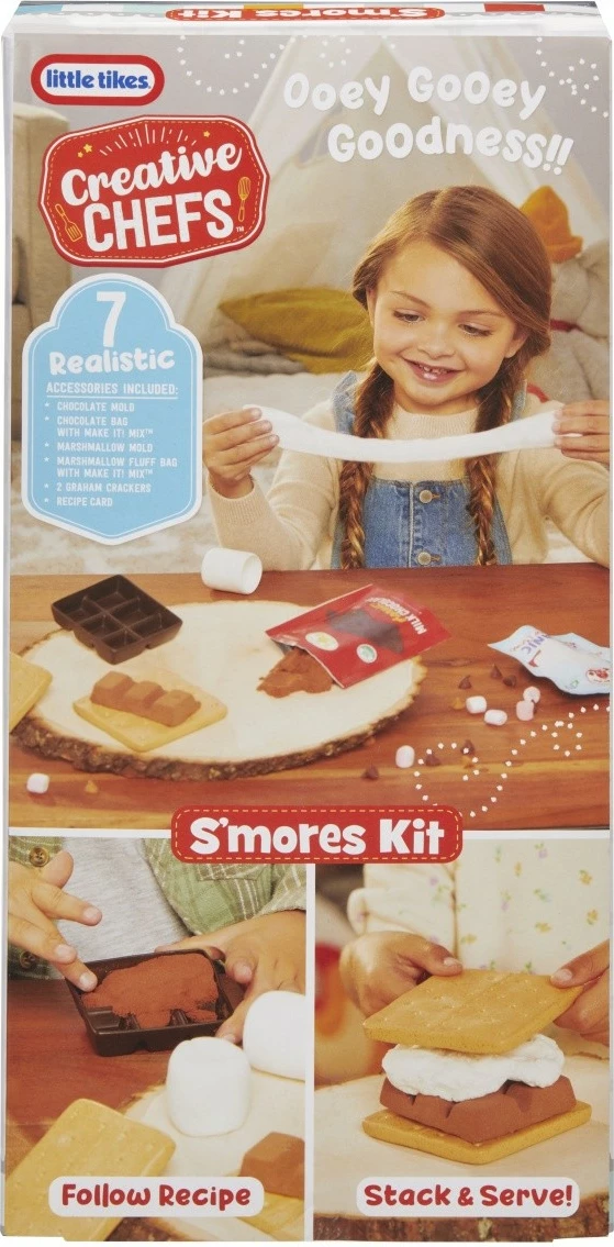 Set lojërash kuzhine, Little Tikes, Creative Chefs S'mores Kit 643163-EUC, për fëmijë 3+, plastikë, multingjyrësh