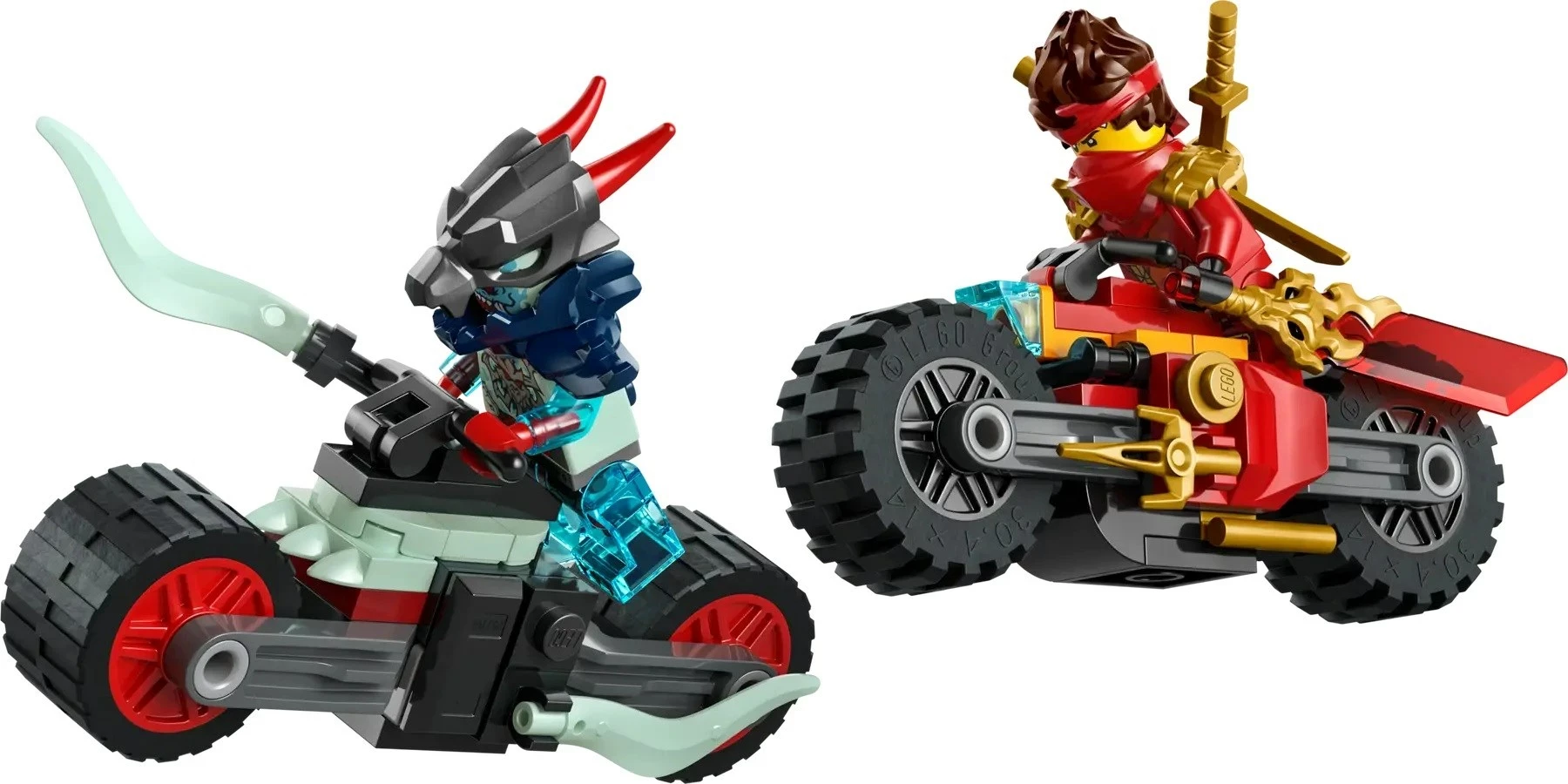 Set LEGO NINJAGO 71838 Kai's Motorcycle Speed Race me 2 minifigura
