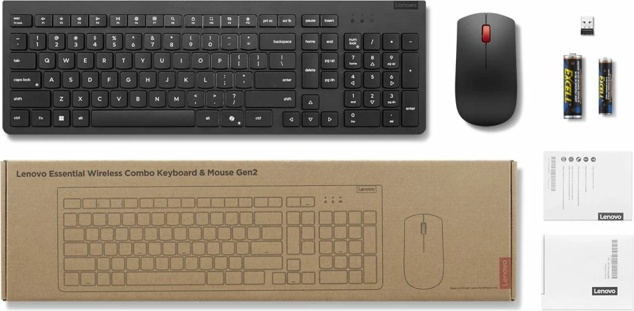 Lenovo 4X31R64491 Tastierë + Maus Përfshihet Tastierë Pa Tel RF e Zezë për Zyrë