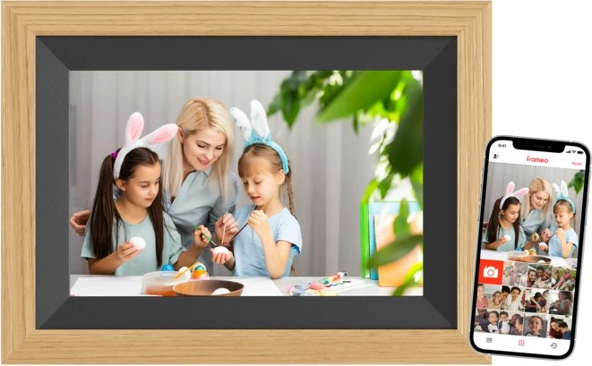 Kornizë digjitale Braun DigiFrame 10B, 10.1 inç, 32GB, WiFi, e zezë/dru