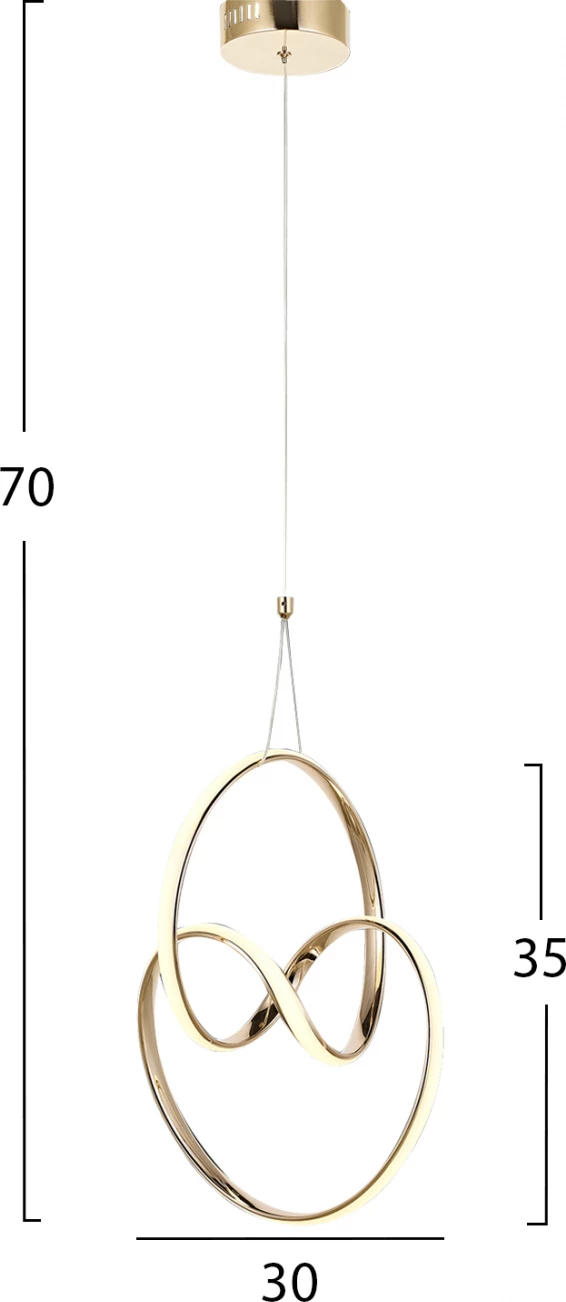 Llambë varëse për tavan, ngjyrë ari, FH7509.02, 30x30x70 cm