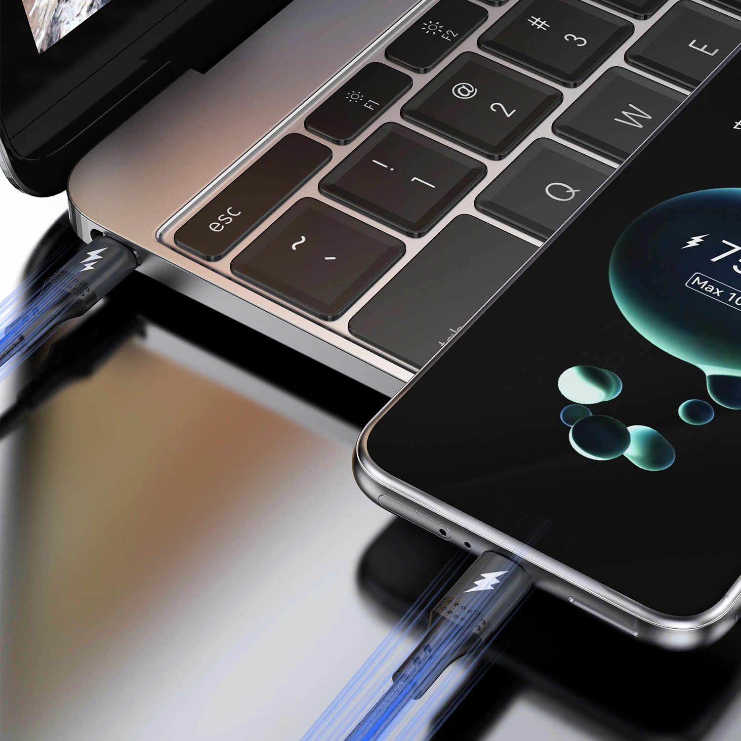 Kabllo USB-C në USB-C Dudao L3CC, 1.2m, 60W, najlon, e zezë