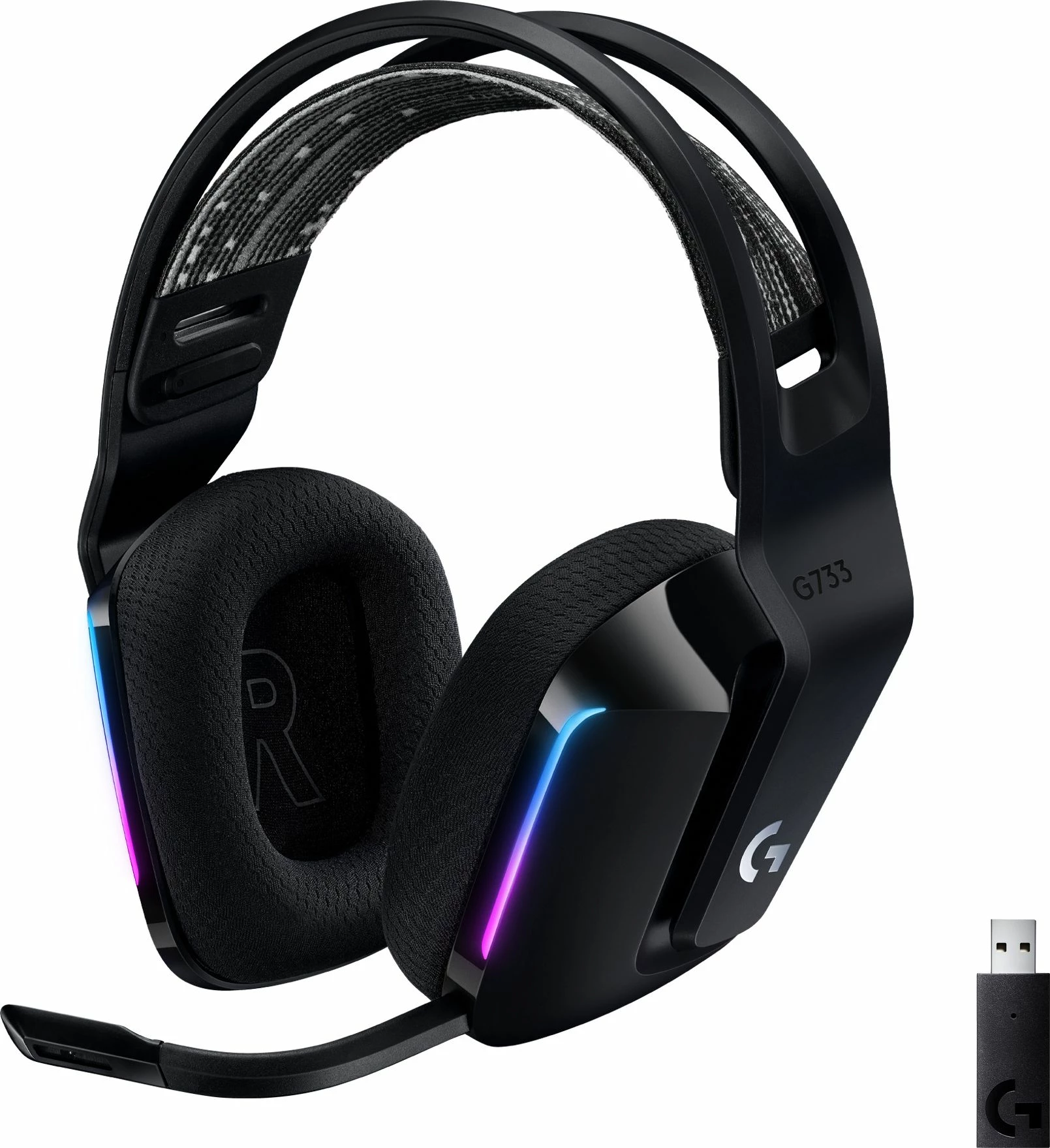 Kufje gaming Logitech G733 LIGHTSPEED 7.1 Wireless RGB, të zeza (981-000864)