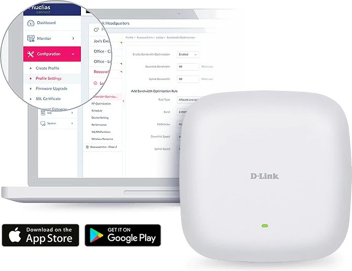 Access point D-Link DAP-X2850, Wi-Fi 6, AX3600, 2.5G LAN, PoE, i bardhë