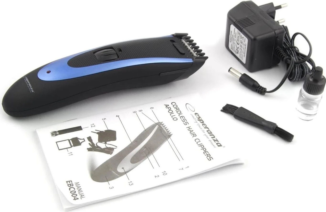 Makinë rroje Esperanza Apollo EBC004, bateri, e zezë/ e kaltër