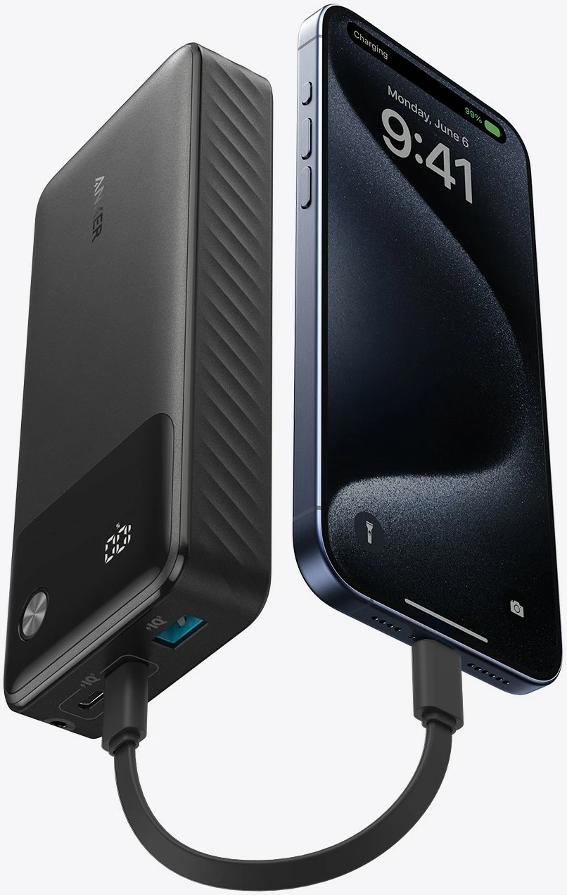 Powerbank Anker A1384G11, 20000 mAh, Power Delivery, 30 W, Ngjyrë e zezë