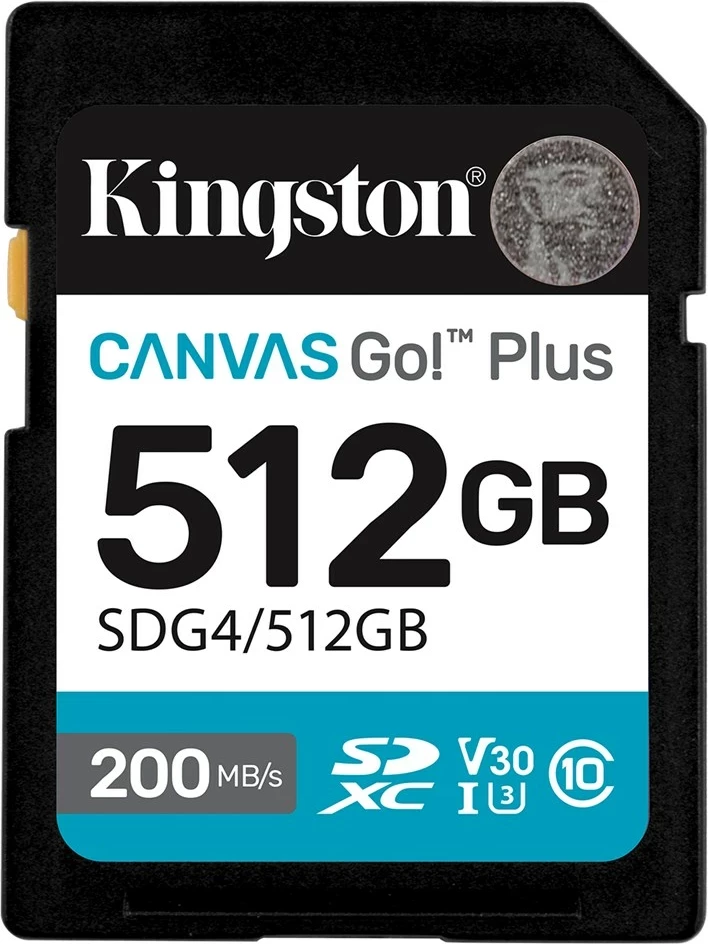 Kartelë memorie Kingston Canvas Go! Plus SDXC 512GB, 200MB/s, e zezë
