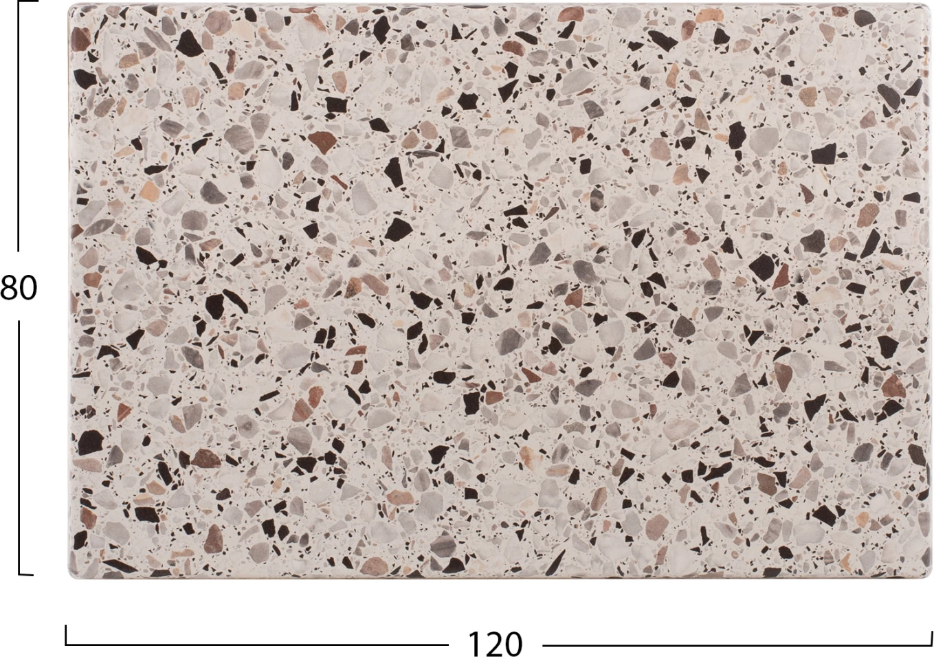 Sipërfaqe tavoline drejtkëndore FH5630.16 Werzalit 120x80cm. Terrazzo 5766