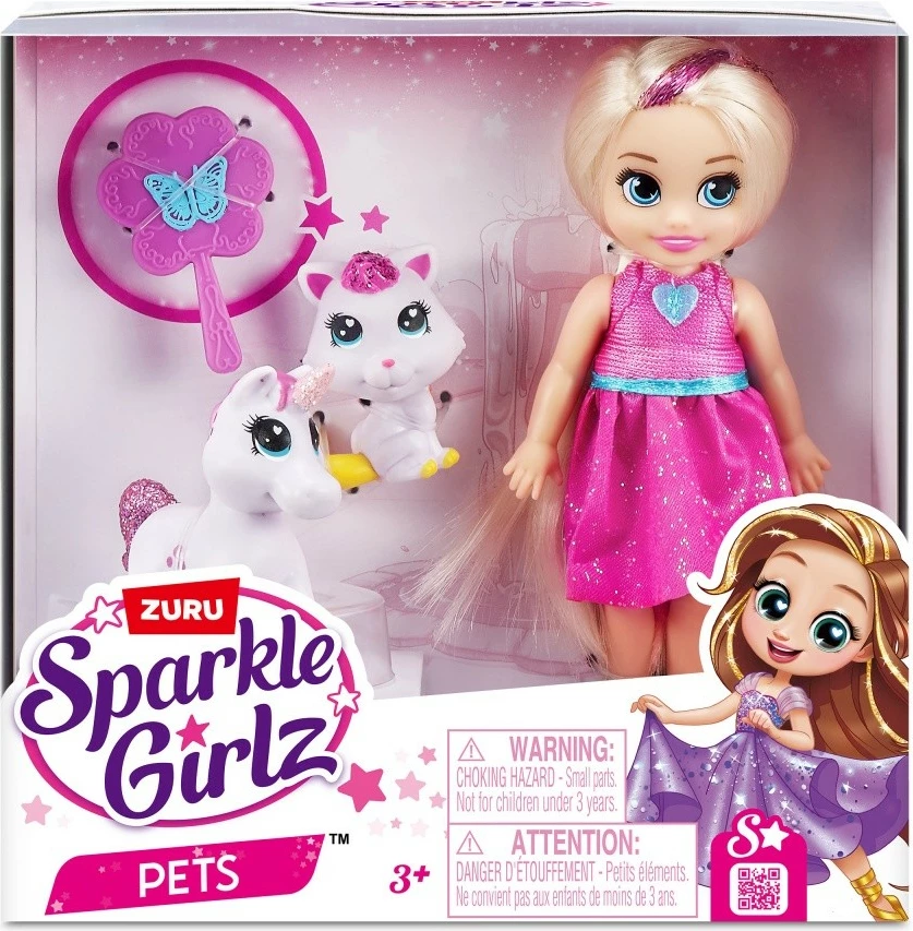 Kukull princeshë ZURU Sparkle Girlz 100522 me kafshë lodër, 12 cm