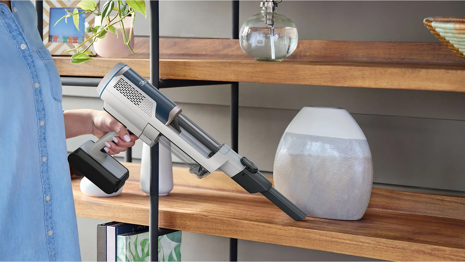 Fshesë elektrike Shark BU3521EU, 2-në-1, pa qese, blu, bardhë