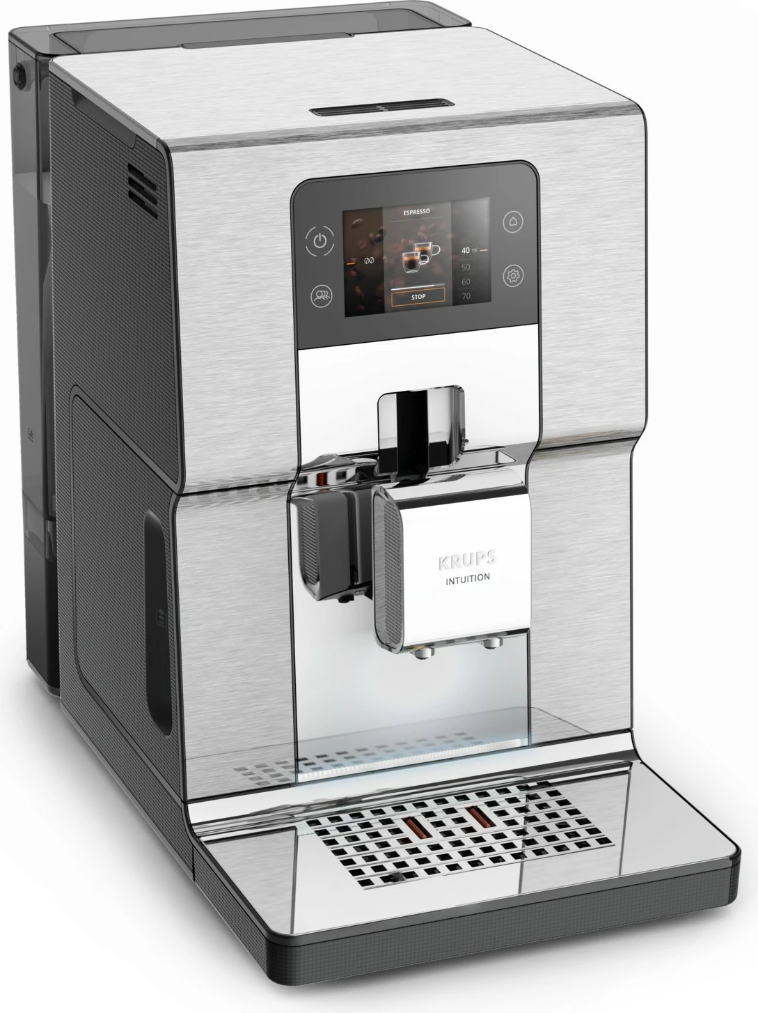 Aparat kafeje Krups Intuition Experience+ EA877D, 3L, mulliri i integruar, ekran me prekje, ngjyrë e zezë/çelik
