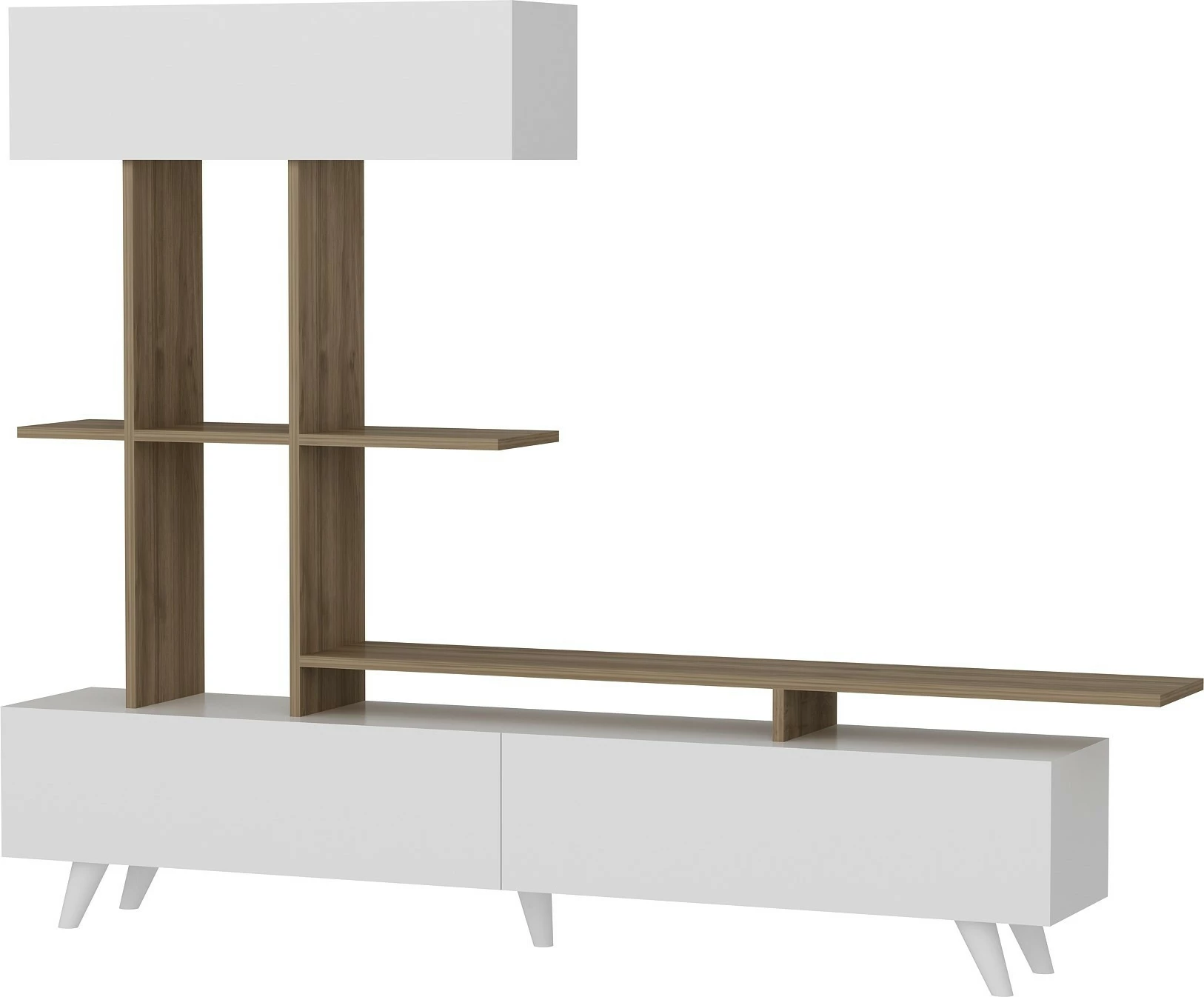 Njësi televizori Skye Decor, ngjyrë vjollcë-bardhë, arrë