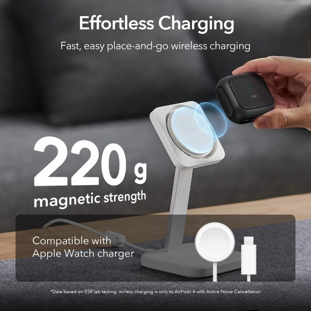 Mbështjellës ESR Orbit HaloLock për AirPods 4, me MagSafe, i zi