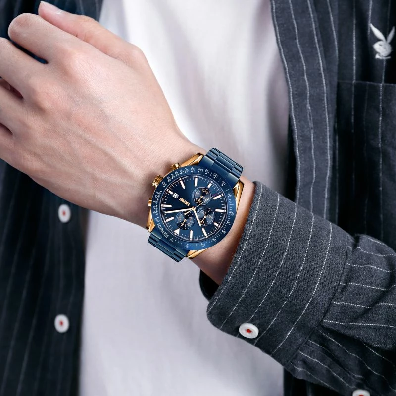 Orë dore për meshkuj Skmei, bakri/navy blue