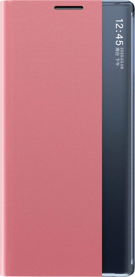 Mbështjellës Hurtel Sleep Case Bookcase me smart window për Samsung Galaxy A22 4G, Rozë