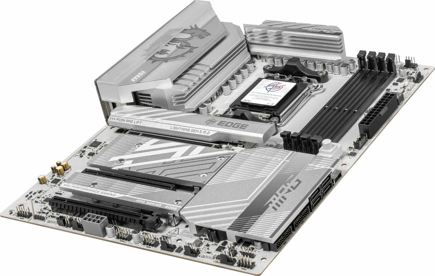 Pllakë amë MSI MPG B850 EDGE TI WIFI ATX, DDR5, Wi‑Fi 7, PCIe 5.0, bardhë-argjend